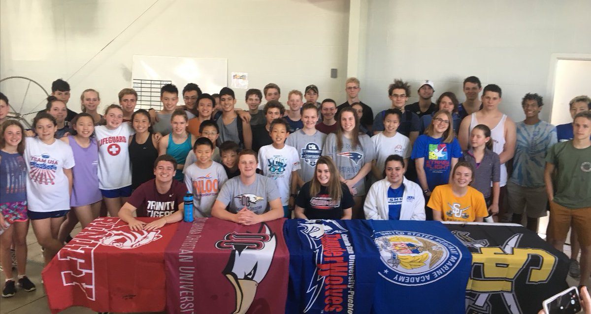 WaterlooSwimmin's tweet photo. #signingday #Congrats to all of our swimmers signing to swim in college! #WaterlooSwimming #H2OLOO #Swimming #CollegeSports #FunnestSport https://t.co/zAkjAl8nto