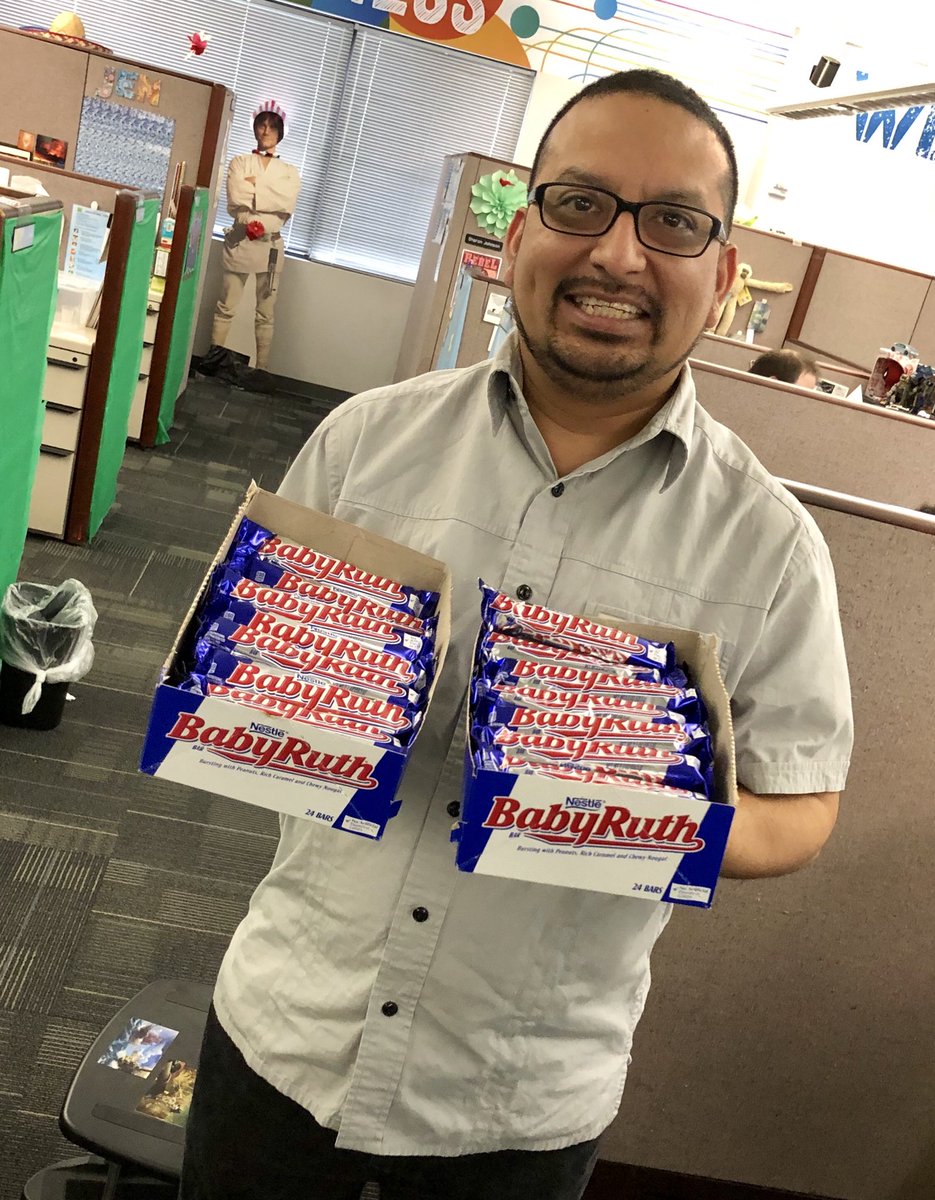 WinAs1Warriors's tweet photo. These #BabyRuth bars are a #homrerun!!! #AwesomeATSD #BabeRuthDays #FunAtWork https://t.co/bMp9BGxEbJ
