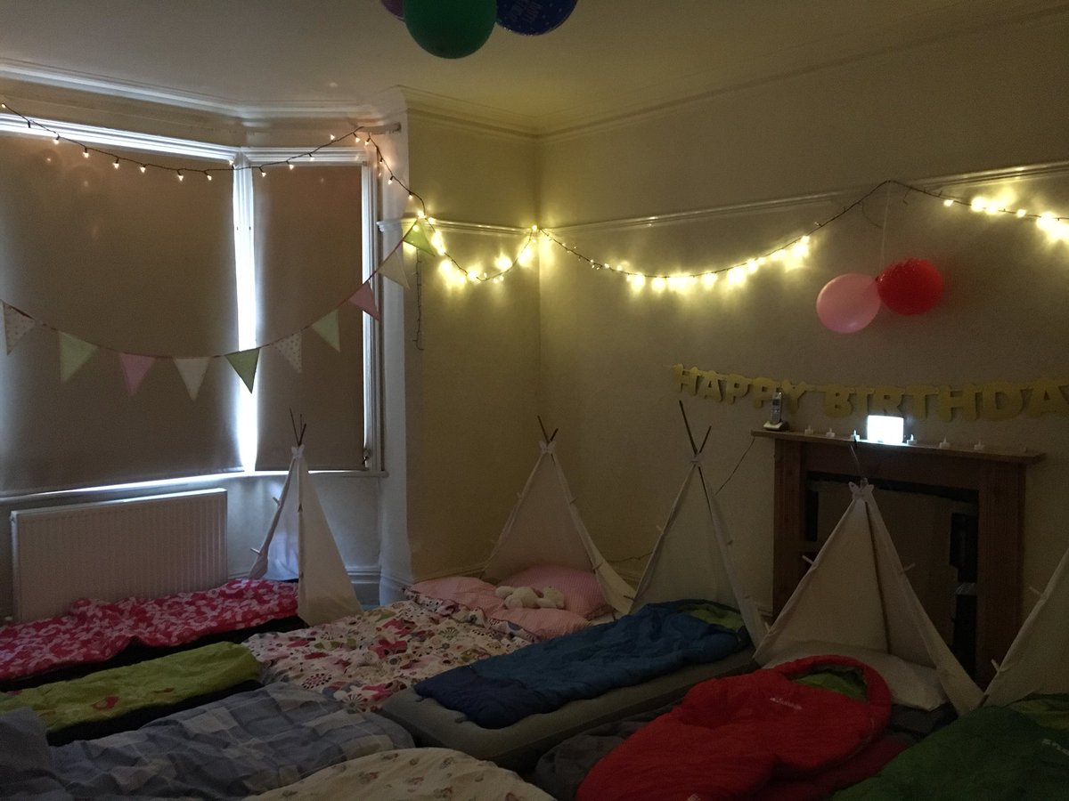 Mrs_SJH's tweet photo. Just about ready for G’s campover themed bday party. 9 8 year olds sleeping in one room, what could possibly go wrong? 😬 https://t.co/WvqNl7ZRAH