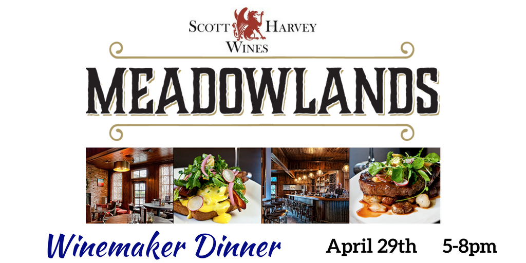 Join us at Meadowlands in Sloughhouse, CA on April 29th. To view menu and RSVP, visit our website at bit.ly/2J7J060  #scottharveywines #meadowlands #amadorwine