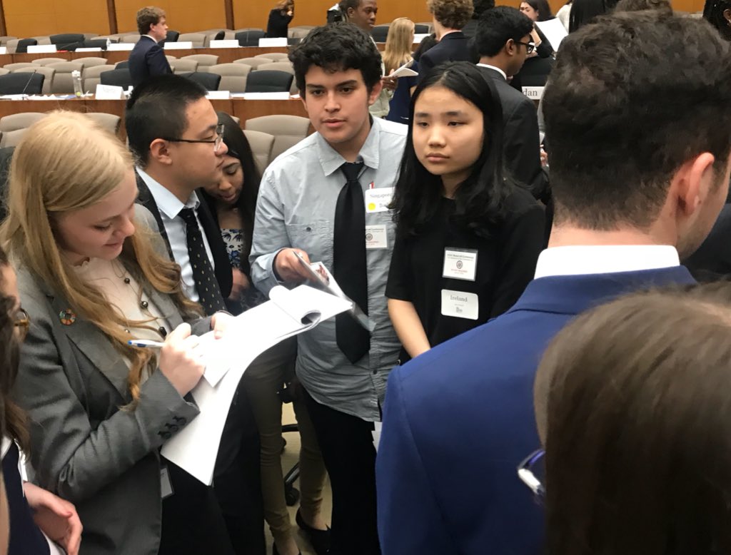 RooseveltHSDC's tweet photo. Our scholars just finished participating in the morning session at the @GCDC_ModelUN Conference! @UNANCA @UN #IAmModelUN @petworthdcnews https://t.co/QNNfBE5cJO