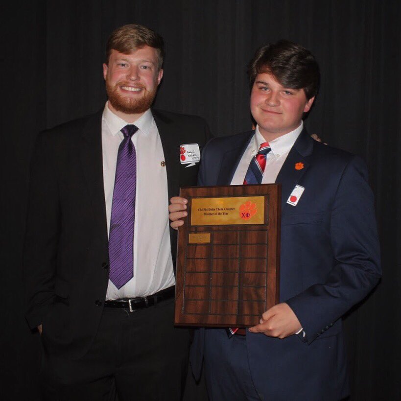 ChiPhiCU's tweet photo. Congratulations to Hunter Bond for being named the Delta Theta “Brother of the Year”! Thank you for all your hard work and dedication to Chi Phi. https://t.co/yCFP30pIaz