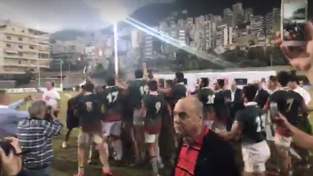 Congratulations to <a href="/LebanonRugby/">Lebanon Rugby</a> for clinching the <a href="/asiarugby/">Asia Rugby</a> Division 3 West Championship after a close win to #Iran and earn the promotion to Division 2 in 2019 #Lebanon