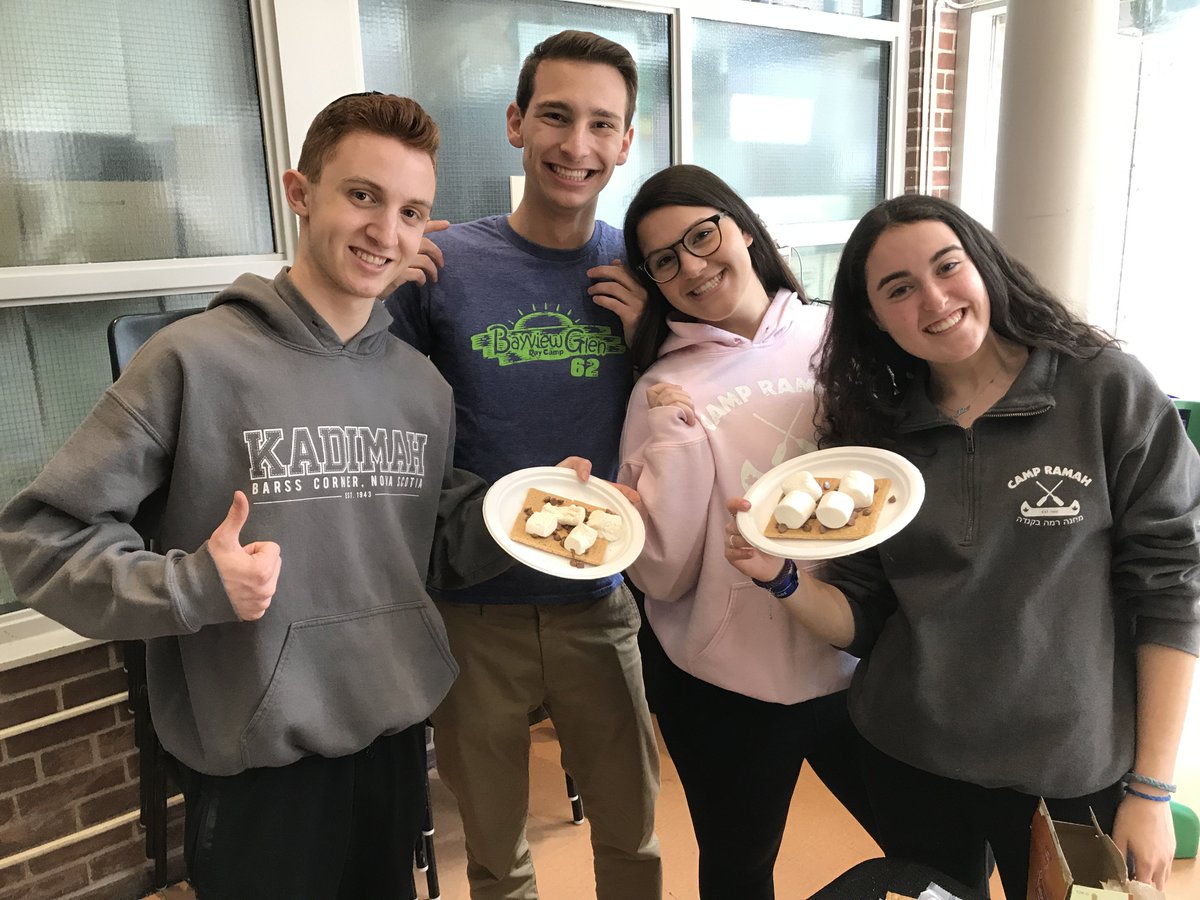 TanenbaumCHAT's tweet photo. Today is Yom Camp. Grilled cheese, s’mores and bug juice at the TC atrium! https://t.co/Km6qFJrgVL