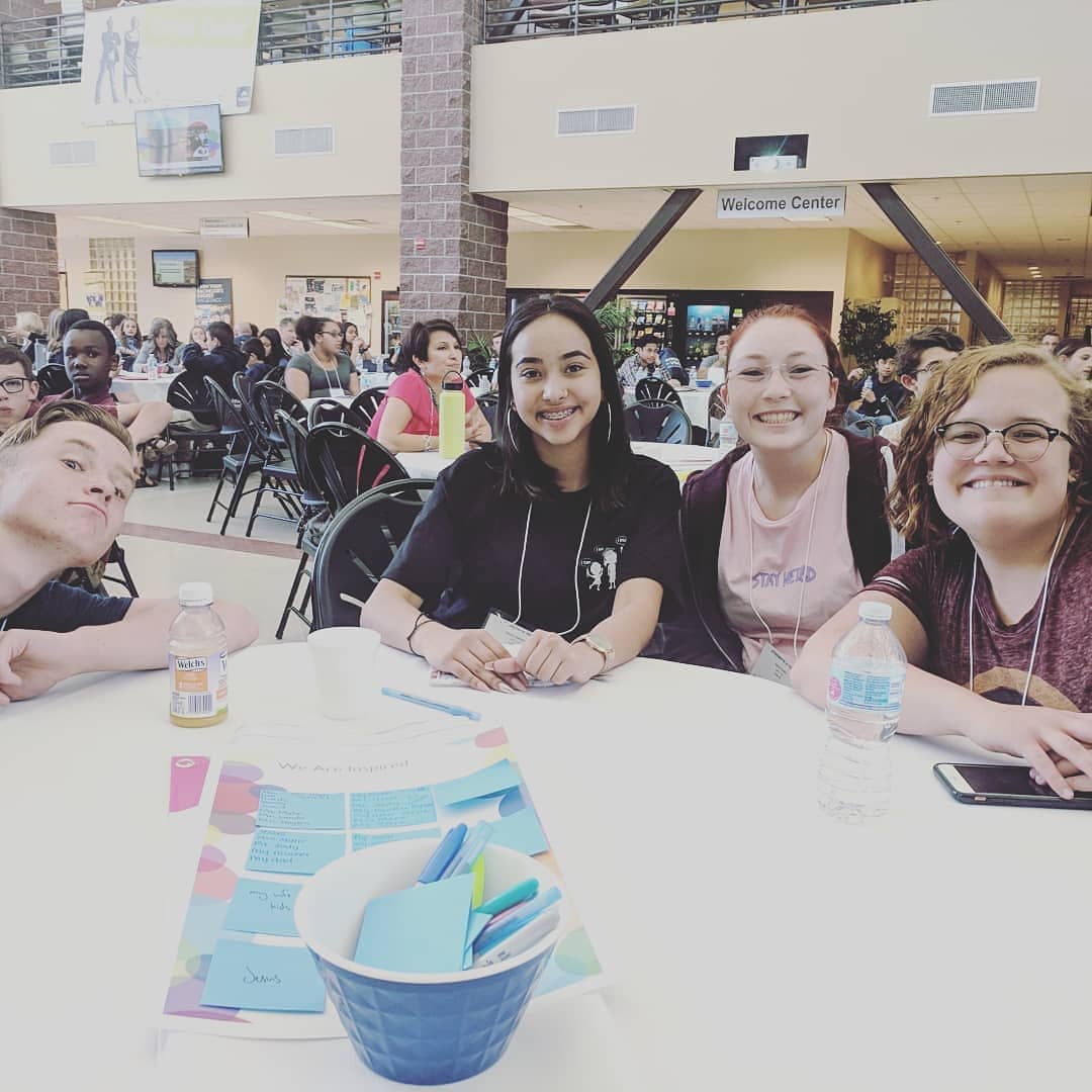 aactreno's tweet photo. Fun Friday Fact - our own Josh Bernhard, Sarah Cole, Emery O'Bryant, and Emily Ward rocked it as facilitators at this year's #wcsdstudentvoice! Thanks also 2 Nancy, Travis and Jenna for repping #aactreno and student voice! #wearewcsd https://t.co/tzy09QbT0H
