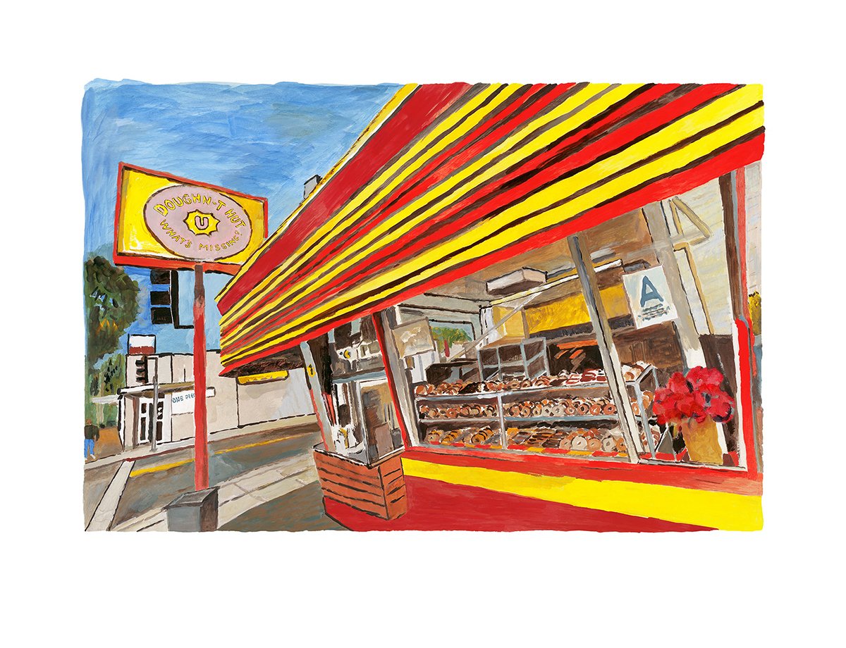 HalcyonGallery's tweet photo. #throwback to THIS TIME LAST YEAR ~on display #BobDylan – The silkscreen collection ~ Donut shop #DylanAtHalcyon https://t.co/eii4AzF5oh