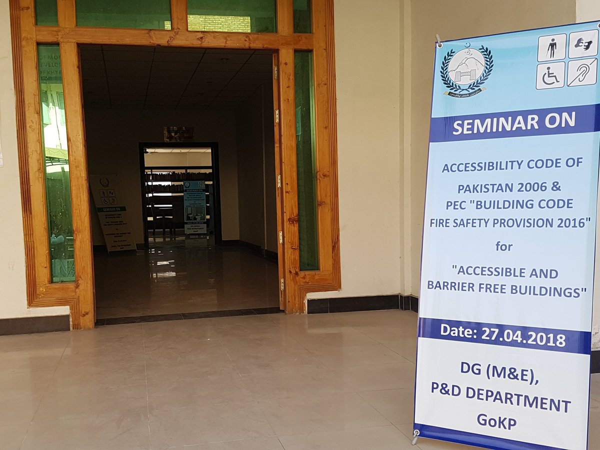 kpmne's tweet photo. Seminar on " Accessibility code of pakistan 2006 &amp; PEC building code - Fire safety provision 2016" for Accessible and barrier free building.
#DisabilityRights https://t.co/BVDPPAQcYx