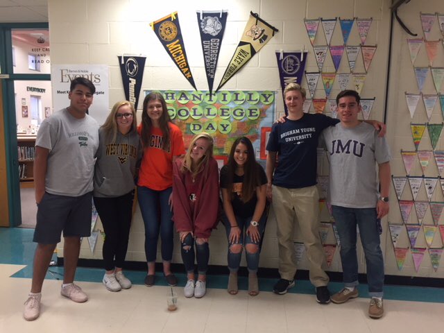 Chantilly_HS's tweet photo. Seniors meeting with the 5th and 6th grade classes at Poplar Tree Elementary #chantillypride #chantillycollegeday https://t.co/xFvsjoW14l