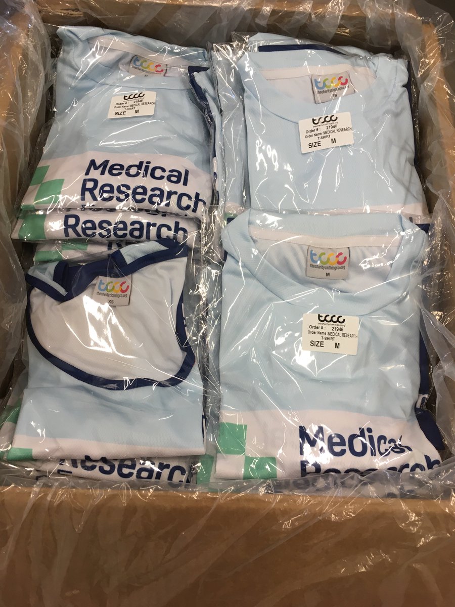 MedResFdn's tweet photo. Excited that our new @MedResFdn event t-shirts have just arrived! We look forward to sending our #ResearchRacers their event fundraising packs this week. #RunHeroRun @doitforcharity @CardiffHalf #B10K #MondayMotivaton https://t.co/fAaAMot6Gn https://t.co/yyxxRhG6jo