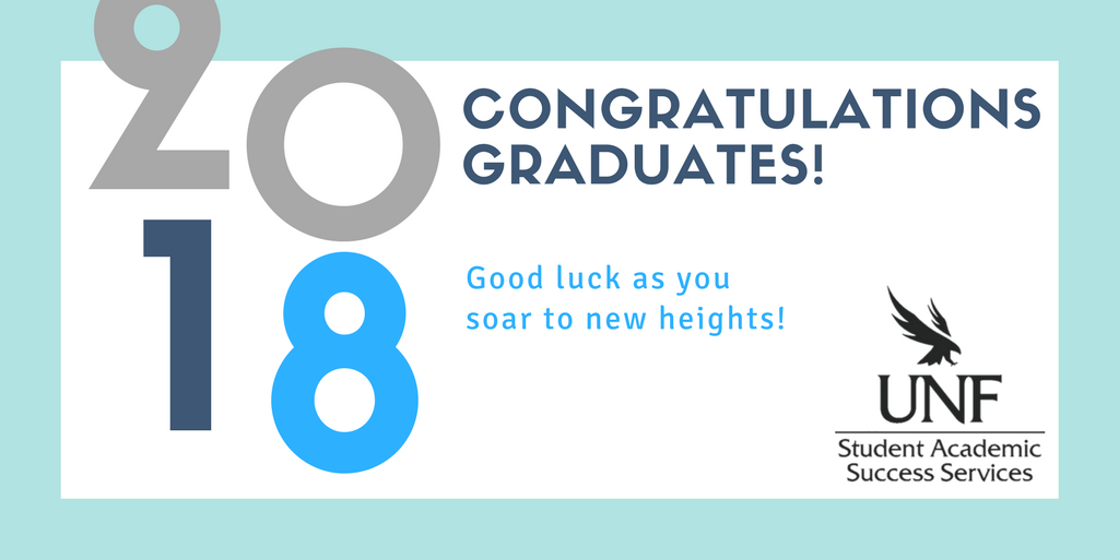 UNFSASS's tweet photo. Congratulations to all of our graduating ospreys today! You're off to new and exciting things. #loveUNF #UNFStudentSuccess https://t.co/ag2sANBq8T