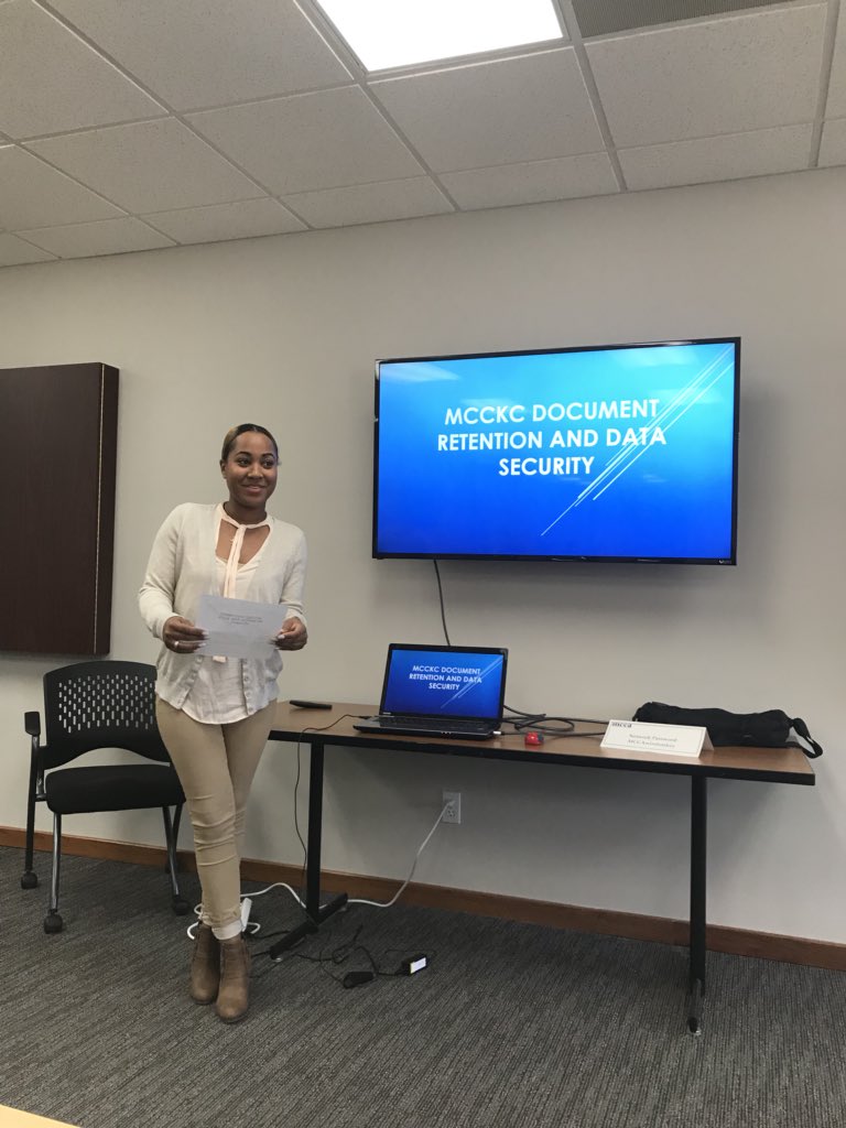 wdprof's tweet photo. @MCCATweet @MoWINsTweet Rnd 4 #TAACCCT Grant Statewide mtg where @MCCKansasCity data expert Ashley King providing data record guidance for grant closeout. #consortiumleadership #comm_college #dataperformance #DataSecurity https://t.co/CNfgQeQhoC