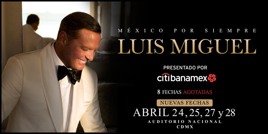 iglumx's tweet photo. El Sol sale en el Auditorio Nacional, Luis Miguel se presenta en varias fechas con un concierto que promete bastante, todos a cantar sus mejores éxitos.  https://t.co/FcNBrYi3oN https://t.co/2dO0IAbEXl