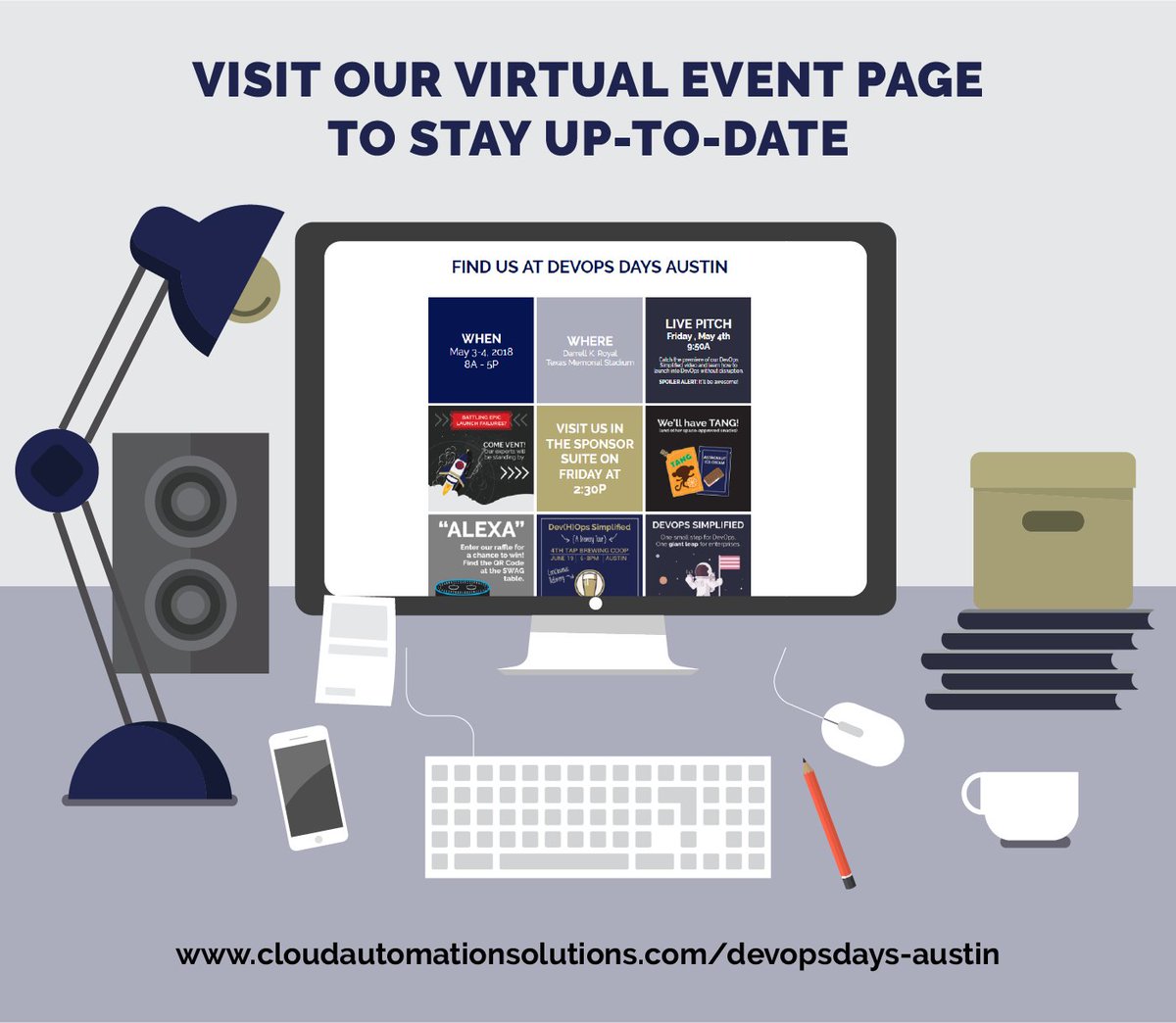 cloudatsol's tweet image. @DoDAustin is next week! Are you registered? Head to our virtual event page to find out what we're doing during the event. bit.ly/2HXILgK #DevOpsDays #Austin #DevOpsSimplified #DevOps #SpaceSWAG #EchoDot #Raffle #SponsorSuite #MayTheFourthBeWithYou #DevHOpsABreweryTour