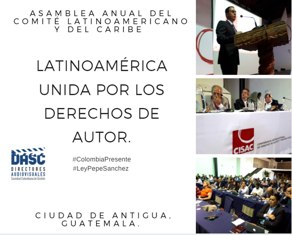 DirectoresDASC's tweet photo. #NoticiasDASC LATINOAMÉRICA UNIDA POR LOS DERECHOS DE AUTOR. CISAC ASAMBLEA ANUAL DEL COMITÉ LATINOAMERICANO Y DEL CARIBE. CIUDAD DE ANTIGUA, GUATEMALA. @CISACNews @WADWorldwide https://t.co/tWkQcfbPpE