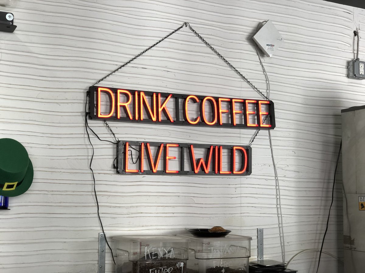 caffeinatedwes's tweet image. Drink coffee. Live wild. #StartupBus