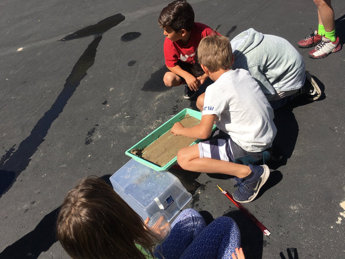 Our hands on study of erosion- the perfect #teachingoutside activity! #pbl #WCSDHeroes #Ticecreek