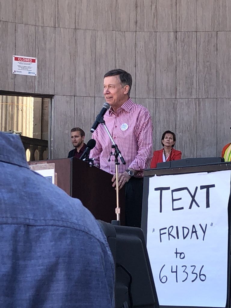 JoeStGeorge's tweet photo. Now: @GovofCO addressing teachers - some yelling back “why aren’t we funded” #teacherwalkout #redfored #coleg #copolitics https://t.co/BxGPl2vdK8