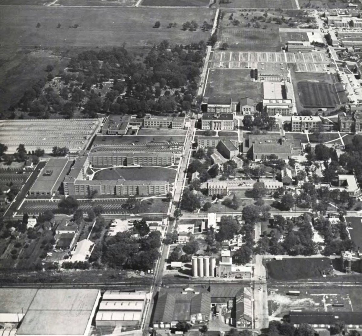 BGRelived's tweet image. An aerial view of campus from 1964. #bgsu