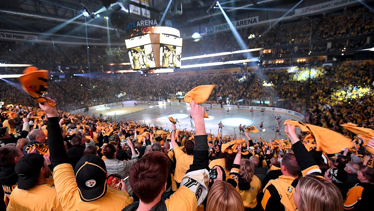 Penguins fans cheer at a recent playoff game at PPG Paints Arena.
