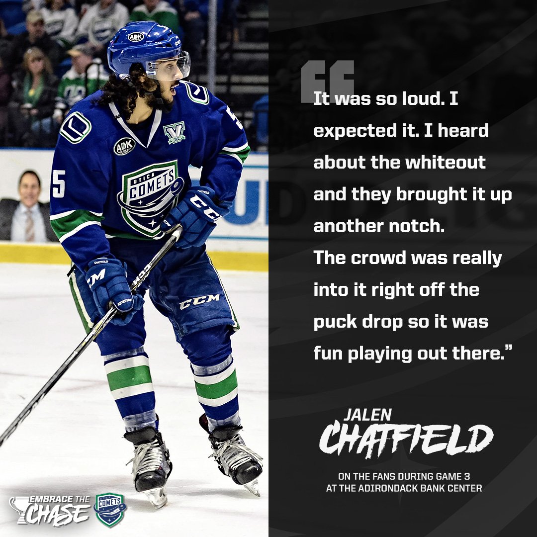 More noise, more fun according to <a href="/JChat796/">Jalen Chatfield</a>. Bring it again tonight, Utica! #EmbraceTheChase