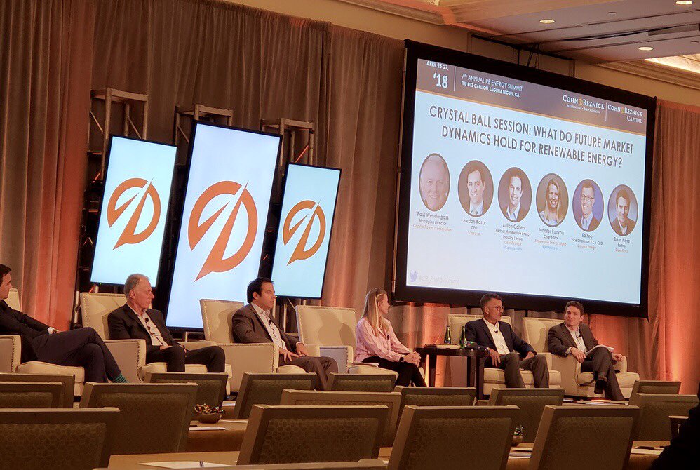 CoronalEnergy's tweet photo. Ed Feo, #coronalenergy Vice Chairman and Co-CEO, joins energy leaders on stage today for a #renewables 'crystal ball session' at #CR_EnergySummit. @CR_Capital https://t.co/9WnzPdK7sd