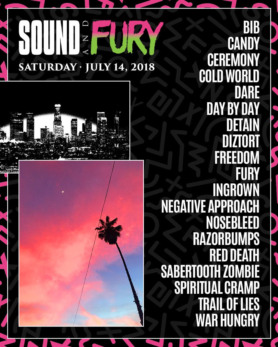 Single day tickets are now on sale. 

Here’s who is playing what day. 

soundandfury2018.eventbrite.com