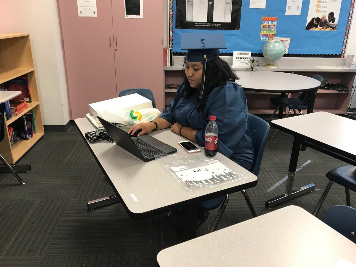 GOALS students are working hard toward graduation!! Some are already dressing for success! Keep working hard Alicia! #loboproud