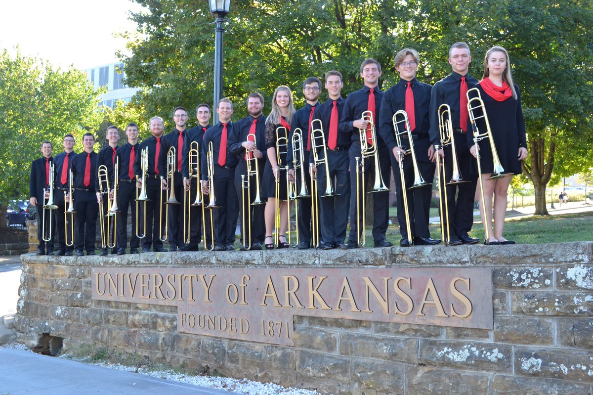 inttrbfestival's tweet photo. We are so excited for student ensembles to perform at the 2018 ITF in Iowa! Check out the Razorbones from the University of Arkansas and more on our website! https://t.co/9NaTE2HWca #itf2018 #itf #trombonefest2018 #iowa2018 #trombone https://t.co/bKbUKEKw25