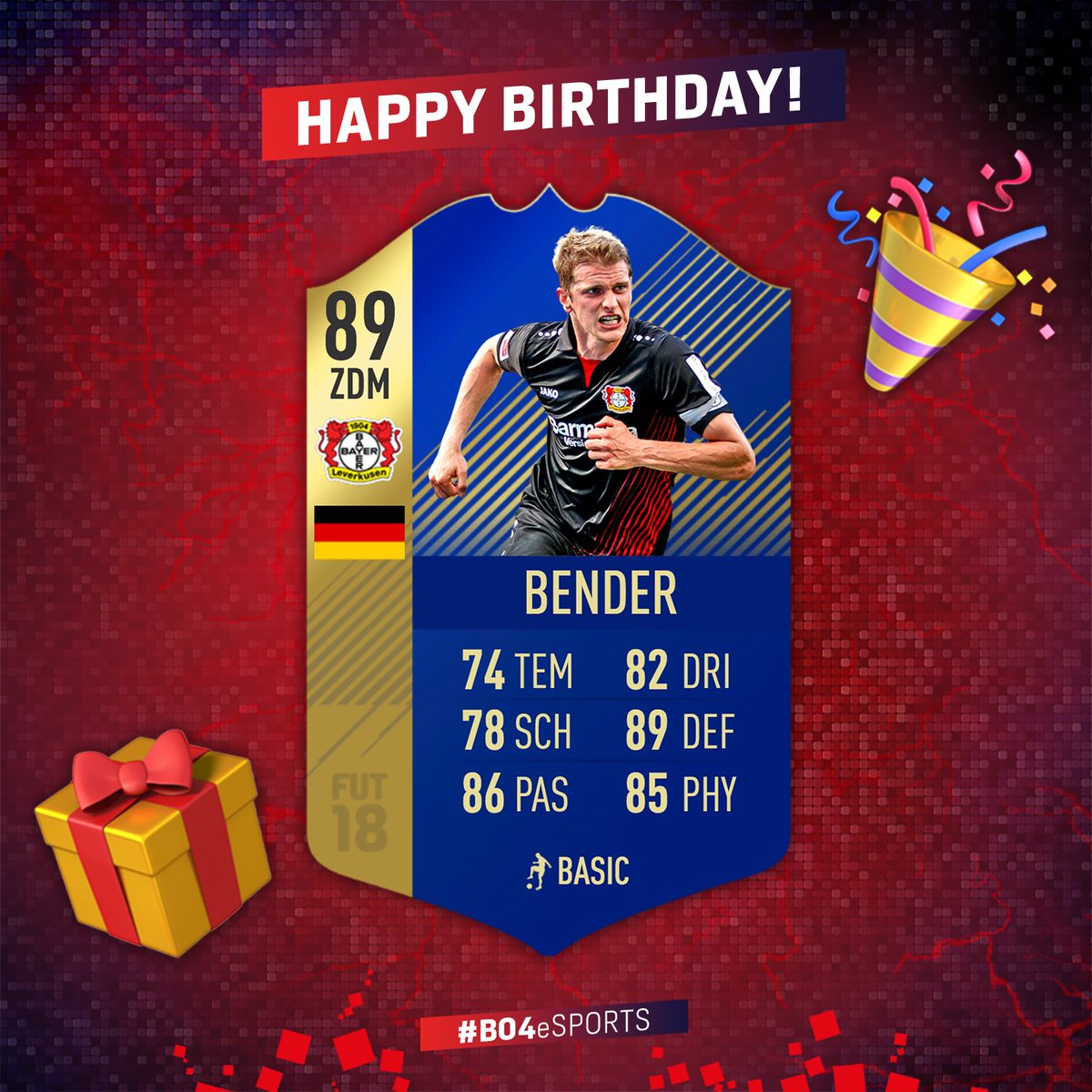 M4_RV96's tweet photo. Herzlichen Glückwunsch zum Geburtstag #LarsBender & #SvenBender! 🎉
Von @EASPORTSFIFA und euch hat Lars bereits ein Geschenk bekommen und wurde ins Community #TeamOfTheSeason gewählt.
#B04eSports #TOTSHype https://t.co/P2B9wAoHyf