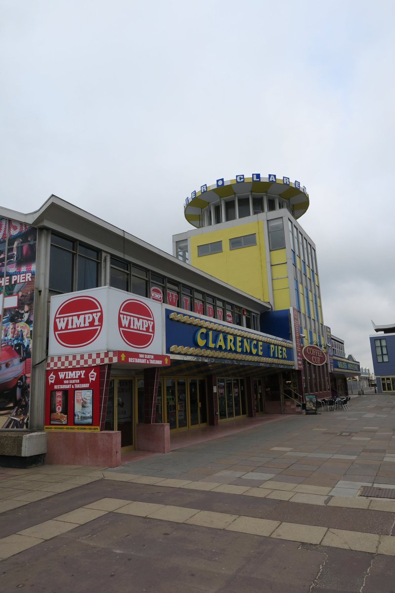 PhilLucasAlt's tweet photo. I've always loved Southsea’s 1960s Clarence Pier. It would be easy to turn this into a 1971 Carry On film; one where they all go on a day trip &amp; Sid James tries all day to get off with the attractive new-starter from the canteen.  #PhilsBigDayOutOfTransport https://t.co/hkZ8Fe2rqj