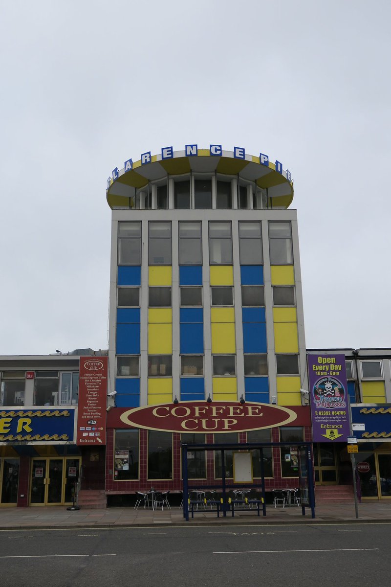 PhilLucasAlt's tweet photo. I've always loved Southsea’s 1960s Clarence Pier. It would be easy to turn this into a 1971 Carry On film; one where they all go on a day trip &amp; Sid James tries all day to get off with the attractive new-starter from the canteen.  #PhilsBigDayOutOfTransport https://t.co/hkZ8Fe2rqj