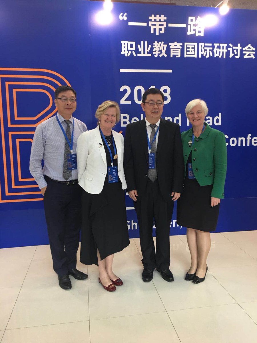 Just finished a terrific ‘Belt and Road’ Summit hosted by our partners Shenzhen Polytechnic - here with Dr Tie Zhao, Katherine Vickers (Australian Embassy, Beijing), Prof. Jia, President, Shenzhen Polytechnic. More than 400 guests from 20 countries.