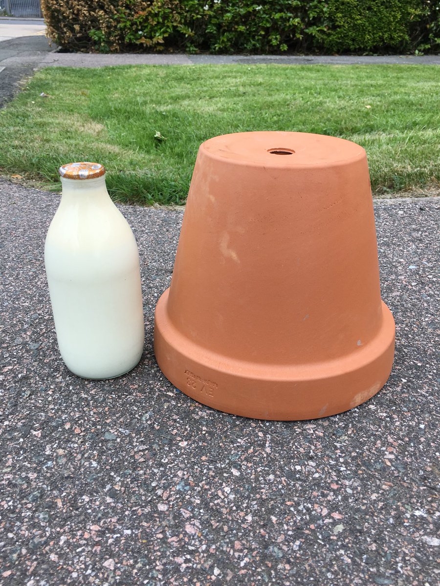 Anyone like our idea to help keep your milk cool,safe from birds, foxes and thieving folk. Holds 2 pints well or 3 at a push. And maybe you or a little one can paint them? (Please tweet a pic) £3.50 in our site or tweet us #keepcool #getamilky