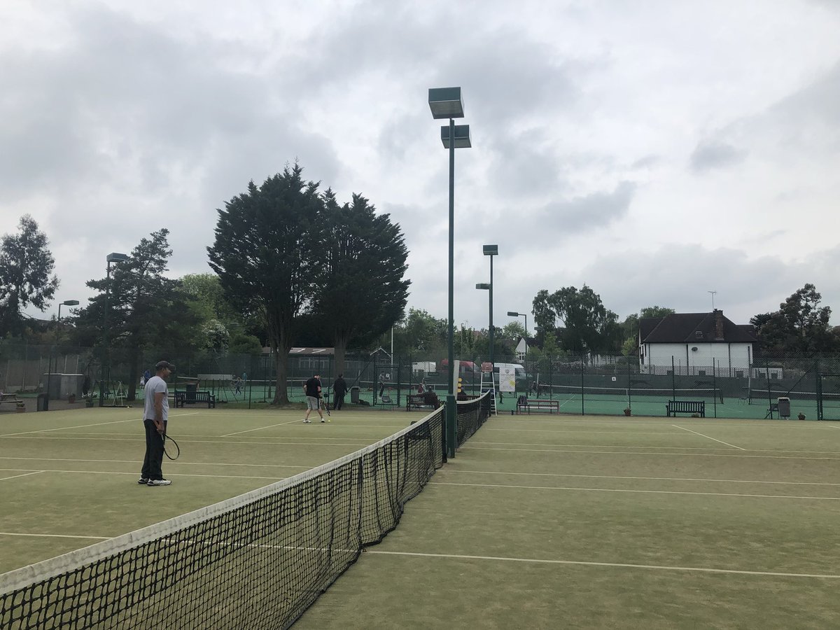BarnetLTC's tweet photo. The scene is set! Come down and join us at @BarnetLTC from 2pm for the Great British Tennis Open Day! #barnet #tennis https://t.co/mS9vzulXG2