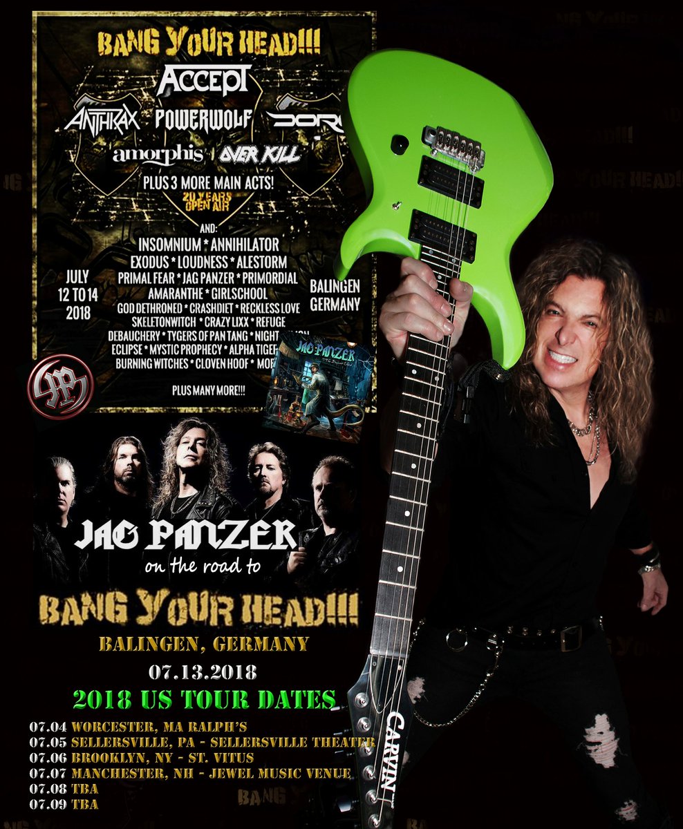 It's time to "BANG YOUR HEAD!" Hitting some East Coast shows with my brothers in Jag Panzer for the "Deviant Chord" tour then off to "Bang some Heads" in Balingen Germany! #MetalHead #Metal #powermetal #bangyourhead #bangyourheadfestival #shredding #GrahamBonnet #HeavyMetal