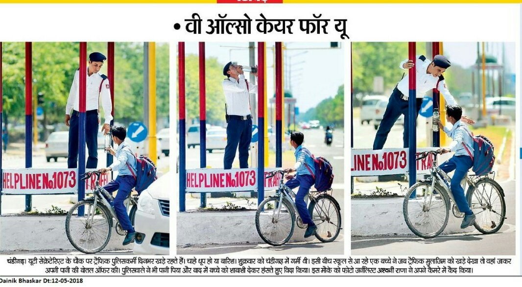 Such caring gestures keep <a href="/trafficchd/">Chandigarh Traffic Police</a> motivated despite all odds!
Thanks to this young concerned citizen &amp; to you #Chandigarh
#WeCareForYou