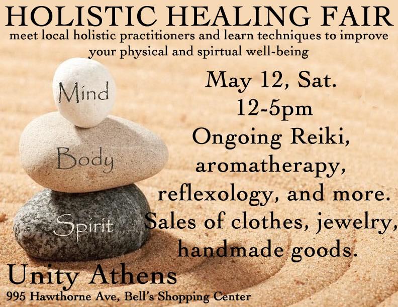 UnityAthens's tweet photo. TODAY! Indoors & "cool" in more ways than one! Free Admission. Mini sessions from practitioners, reduced rates. Our popular "Reiki Room" w sound therapy & crystal bowls is on a donation basis. Excited to co-host this event once again with the Holistic Healing Network!
#RevBLC https://t.co/ZapA5cSuEC