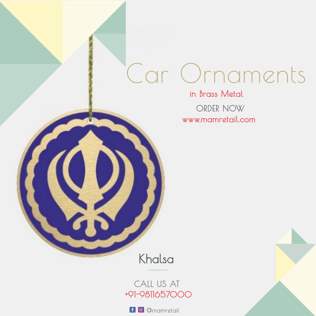 mamretail's tweet photo. #Khalsa #CarOrnament in Brass
Price  : Rs 468
-Product Material: 20 Gauge Brass Sheet with Etching and Colour on it.
-Strap: Dori

Buy: https://t.co/lIteHSfmGR
▶️Our products are also available on #Amazon | #Flipkart | #Paytm mall 
📞Call/Whatsapp: +91 9811657000 https://t.co/YIWDYDv0ym