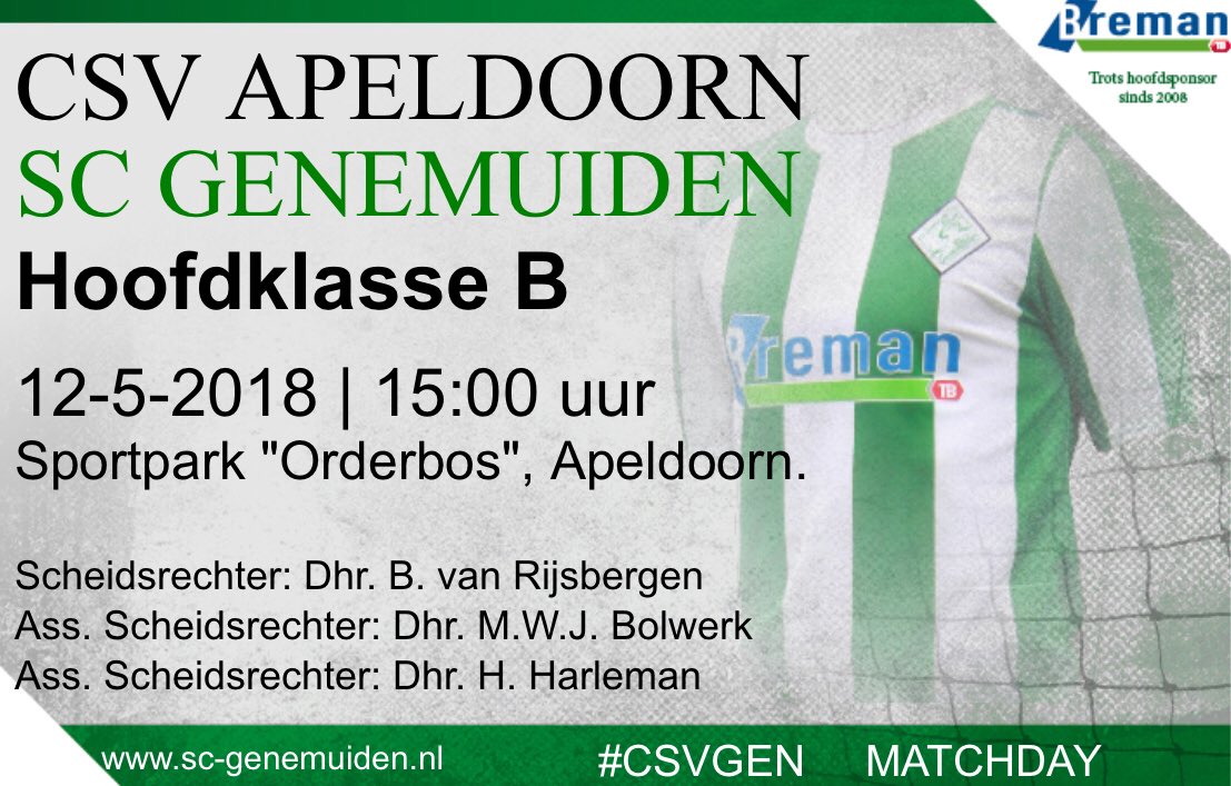scgenemuiden's tweet photo. MATCHDAY!!!!!
β½οΈ @csv_apeldoorn - @scgenemuiden
π Speelronde 28
π 15:00 uur
π Sportpark "Orderbos". te Apeldoorn
#οΈβ£ CSVGEN
#csvgen #rtvoostsport #voetbalopzaterdag #hoofdklasseb https://t.co/NGxoVQI67L