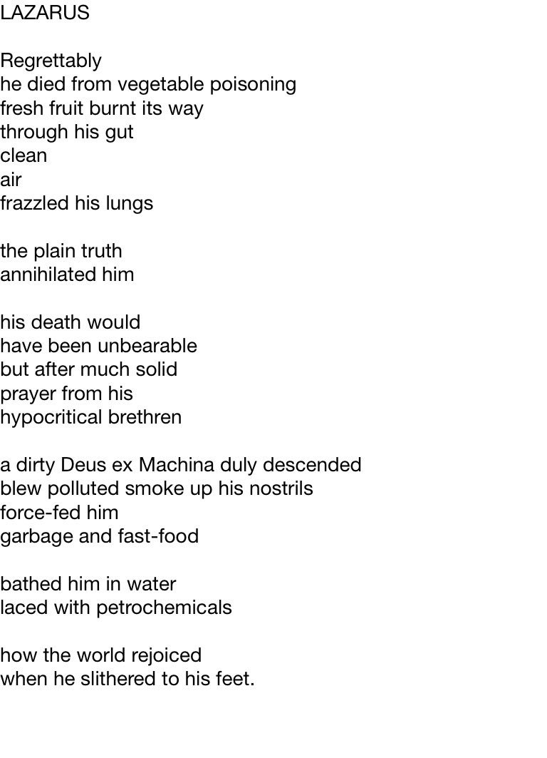 ZeroGravitypoet's tweet image. #MadeInNotability LAZARUS #poem @drdamiang @damian2649 #satire