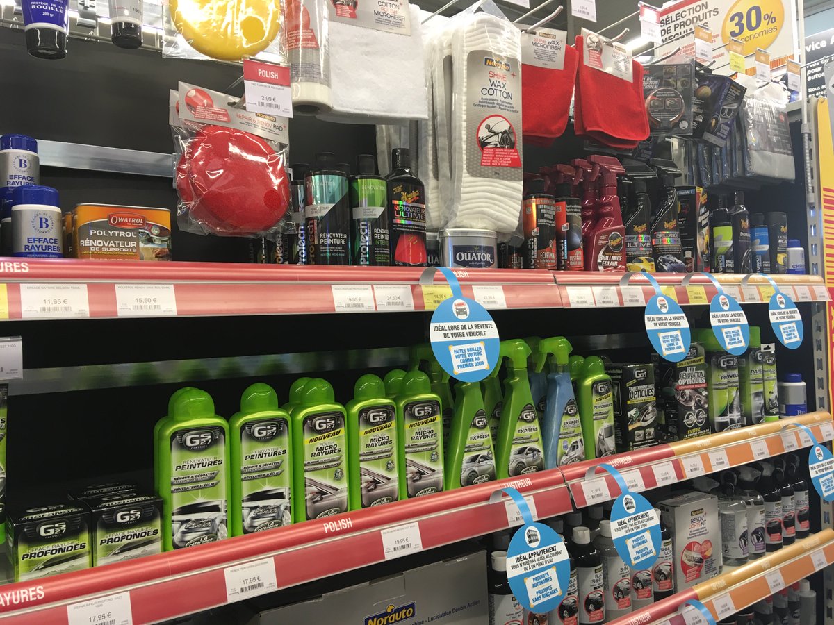 NorautoBeynost's tweet photo. Les équipes de @NorautoFr ont mis des mois à restructurer notre rayon Produits d'entretien et à #Beynost nous avons mis plusieurs jours à le réaliser. Nous sommes fiers de vous faire découvrir ce rayon rafraichi, enrichi en nouveautés et d'une nouvelle gamme de produits #Norauto https://t.co/Q1HrN6znNa