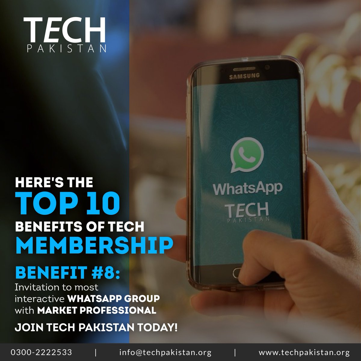 CxOGlobalForum's tweet photo. Benefit #8: Invitation to most interactive WHATSAPP Group with market professional
To Register: https://t.co/wzn252n7V0

Email: usama@techpakistan.org
Contact: 0305-3377887
Address: 20th Floor, Bahria Icon Tower, Karachi

#TECHPakistan #TECHMembership #Technology #WhatsappGroups https://t.co/E1gYYG1wvf