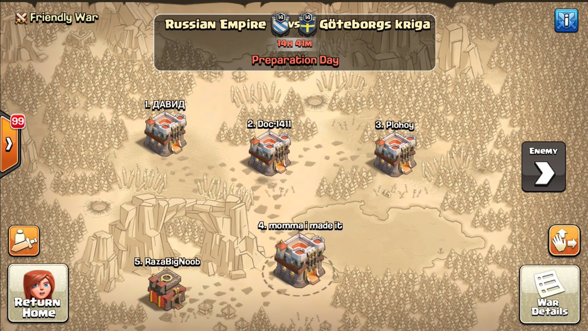 Last war before playoffs at <a href="/champwarleague/">Champions War League</a> . Good luck <a href="/GoteborgsKriga/">Göteborgs Kriga</a>