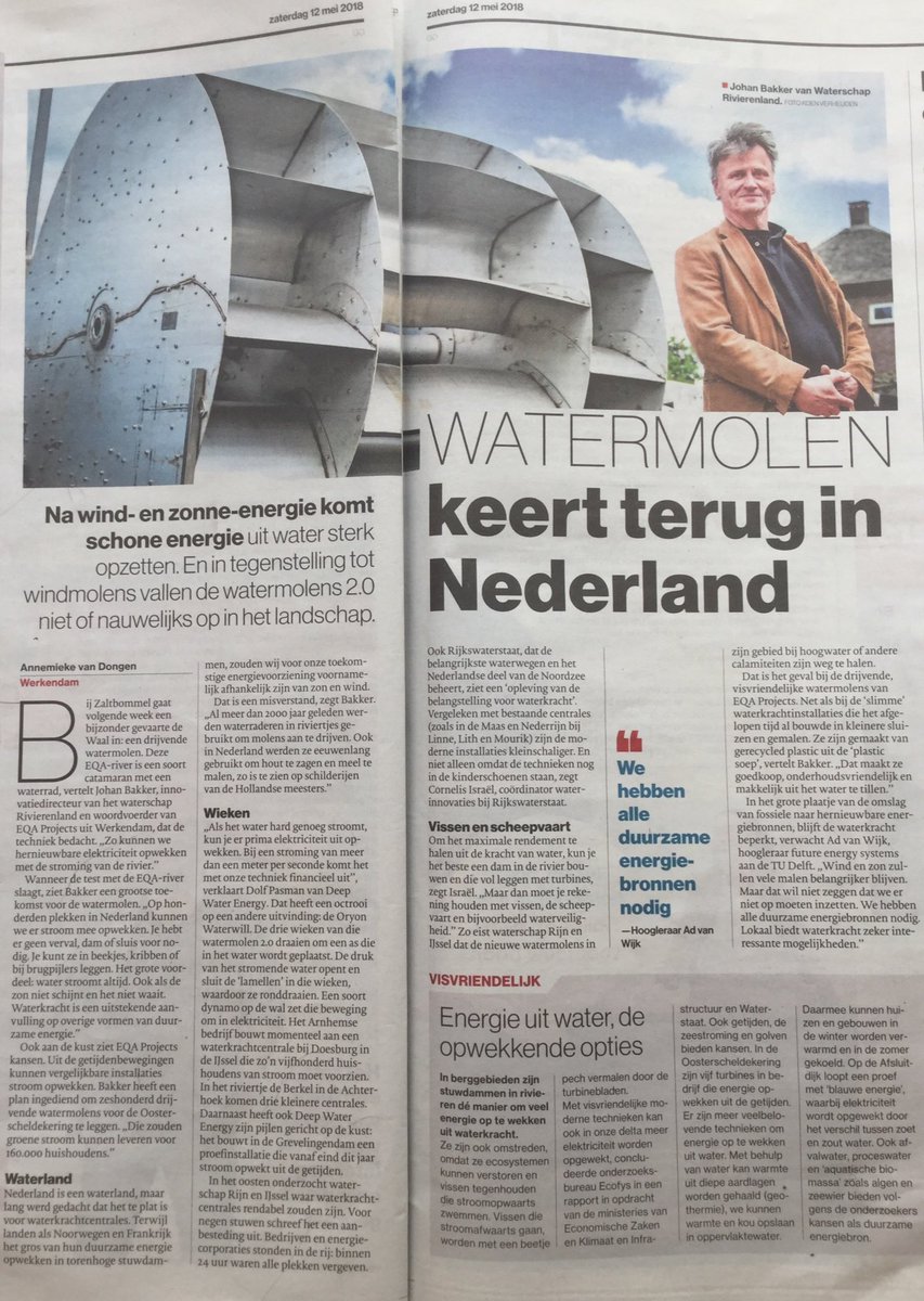 xlpiano's tweet photo. In de regionale bladen. Kansen voor Nederland, maar vooral wereldwijd. #watermolen #waterkracht #klimaat
#groenestroom #nieuwewatermolen @stroom4stroom @EQA_Projects https://t.co/8xReYqxZPE