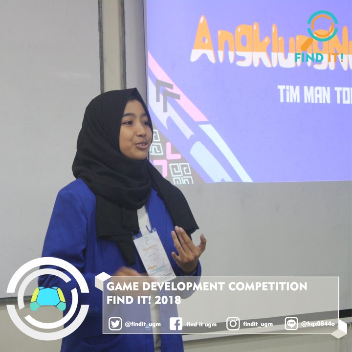 FindIT_UGM's tweet photo. [ LIVE REPORT ]

Hai Finders!   
Sedang berlangsung presentasi dari cabang lomba Game Development Competition oleh Tim Man Tool asal Universitas Pertamina di Ruang E3 gedung DTETI lt.2   

#FindIT2018
#FindYourInnovation   
#FindYourBest   
#IMWITHFindIT18   
#FINALFindIT18 https://t.co/cU3rHmdCd4
