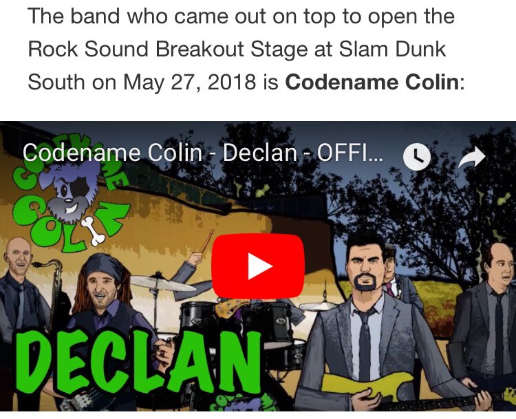 codename_colin's tweet image. SKA PUNKS! Your amazing effort has resulted in us winning the Slam Dunk Competition! This is an incredible dream come true for us, so thank you all!

We’ll be on the Rocksound Breakout Stage at the beginning of the day! Come down if you want a dance!

#SDF18 #codenamecolin