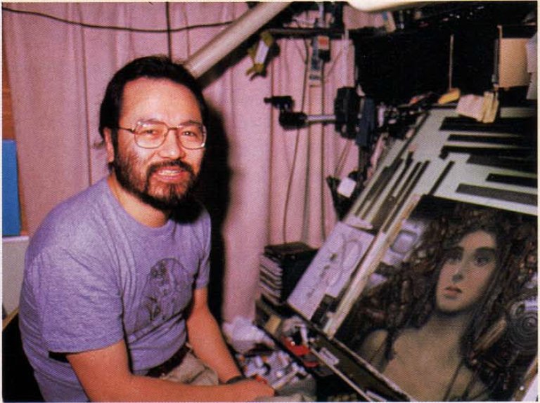 Naoyuki Katoh / 加藤 直之 working on the September 1990 issue of MSX magazine.