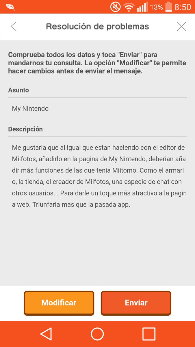 nintendia25's tweet photo. #SaveMiitomo tuve una nueva idea. Como ahora Miitomo te deja mandar sugerencias y solucion de problemas. Aprovechemos para intentar salvar a Miitomo, o al menos sus funciones. 
Puede que no sirva de nada, pero al menos habremos luchado hasta el final. https://t.co/Sz5Tqp2NUO