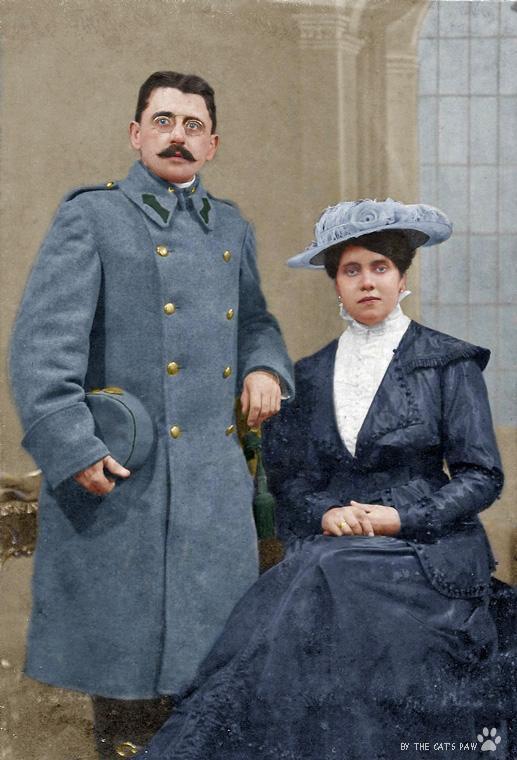 Picture of Jozef Kovacs in 1916 WW1 Austro Hungarian soldier  and his wife, Vienna