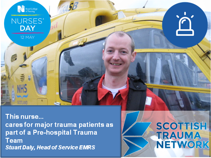 First up we would like to celebrate our pre-hospital nurses, Stuart works with EMRS, there are also nurses working with BASICS, Tayside Trauma and Medic One supporting pre-hospital care across Scotland #NursesDay <a href="/Scotambservice/">Scottish Ambulance</a> <a href="/BASICSScotland/">BASICS Scotland</a> @EMRSscotland